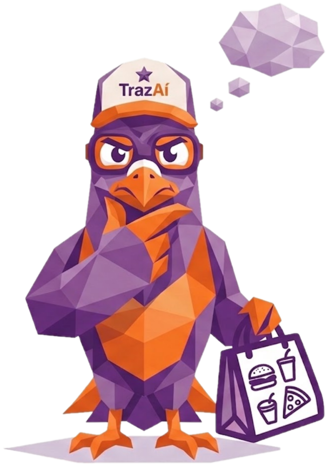 Mascote Traz Aí pensando na melhor solução para o seu restaurante